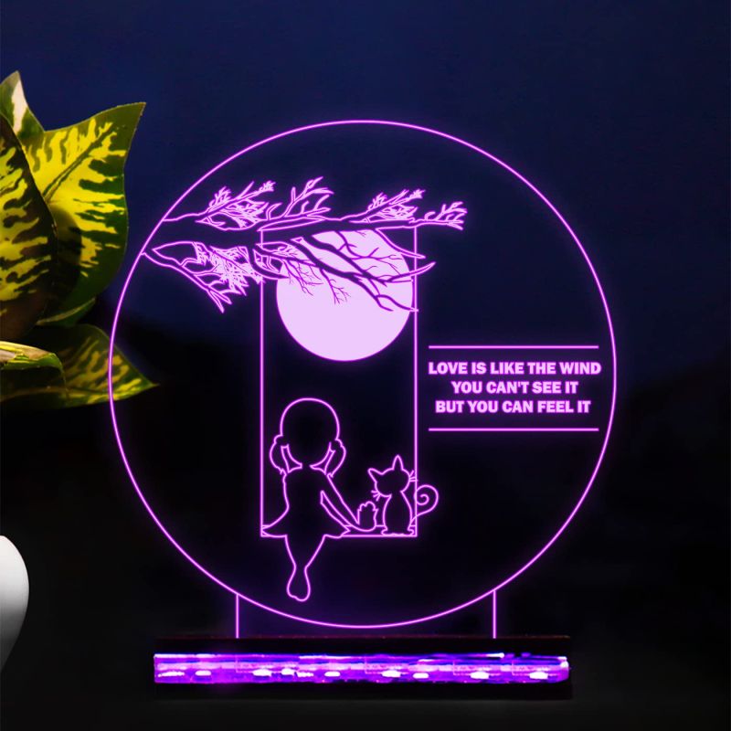 Acrylic Led Night lamp for Home Decor Light 16 Color Changing Light with Remote Control