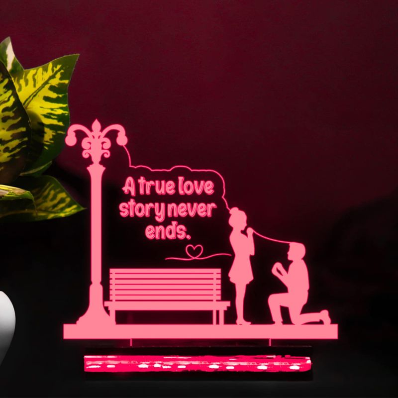 Beautiful Couple Led Lamp A True Love Story Never Ends Night Lamp
