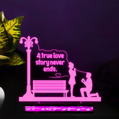 Beautiful Couple Led Lamp A True Love Story Never Ends Night Lamp