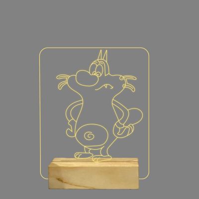 3D led Oggy The crockroach458 Night lamp Warm White Light Desk Table lamp