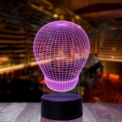 3D Bulb Acrylic Night lamp with 7 Color Changing Desk Table Lamp