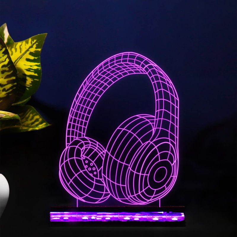 3D Illusion Headphone Night lamp 16 Color Changing Light with Remote Control