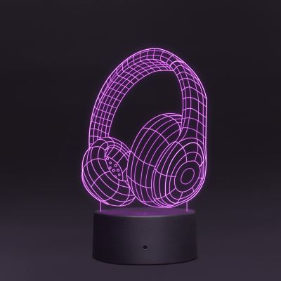 Headphone 3D Illusion Night lamp 7 Color Changing Light with Remote Control