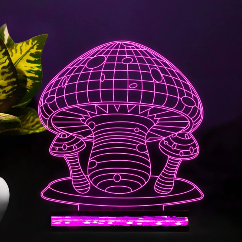 3D Mushroom Shape Acrylic Night lamp 16 Color Changing Light with Remote Control