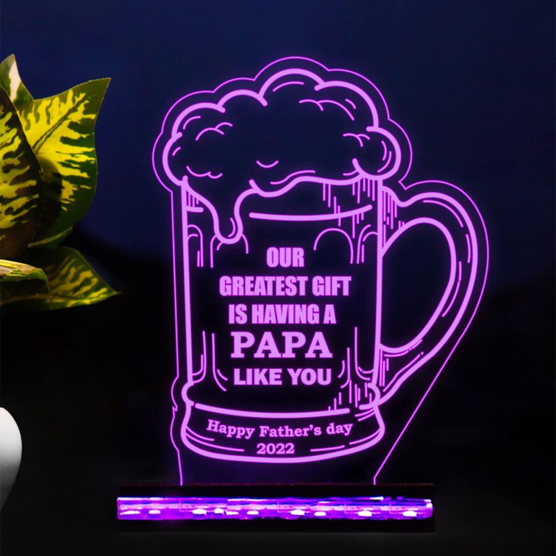 Beer Mug Design Acrylic Table lamp gifr for Father's Day 16 Color Changing Light with Remote Control