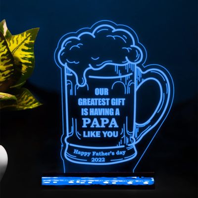 Beer Mug Design Acrylic Table lamp gifr for Father's Day 16 Color Changing Light with Remote Control