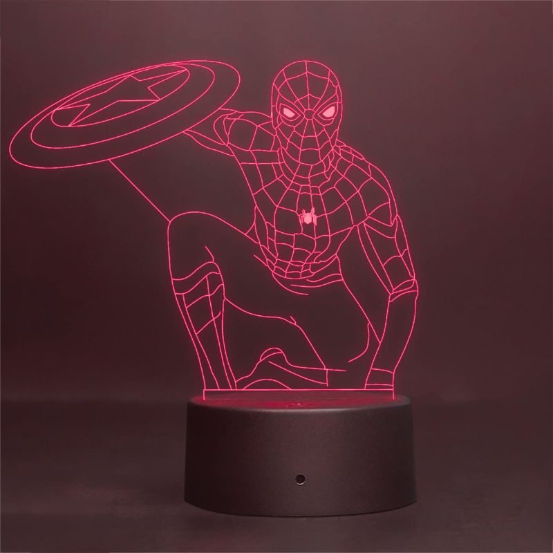 spiderman845 3D Illusion Led Night lamp 7 Color Changing Light with Remote Control