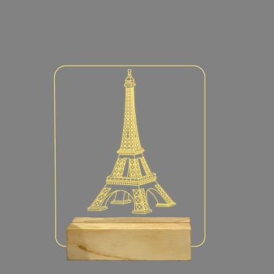 3D Eiffel Tower Acrylic Night lamp with Warm white color