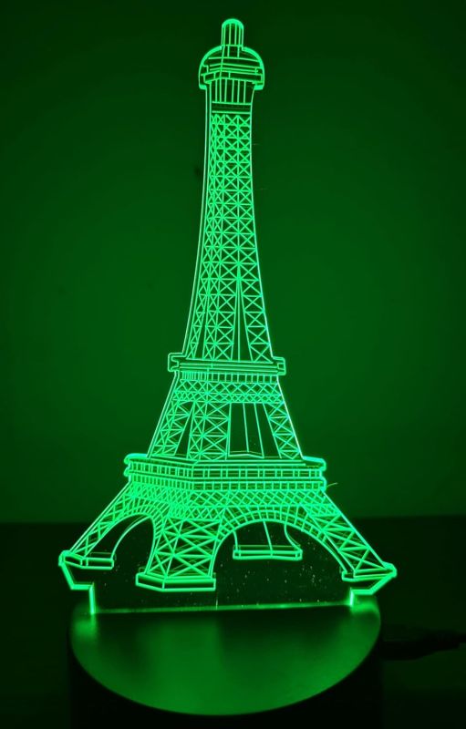 Blueberry 3D Acrylic LED Lamp Eiffel Tower Shaped Acrylic LED Light for Home for Room Table Lamp 7 Colors Touch Button