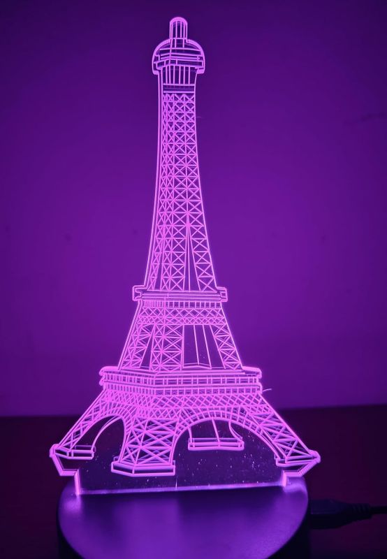 Blueberry 3D Acrylic LED Lamp Eiffel Tower Shaped Acrylic LED Light for Home for Room Table Lamp 7 Colors Touch Button