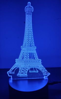 Blueberry 3D Acrylic LED Lamp Eiffel Tower Shaped Acrylic LED Light for Home for Room Table Lamp 7 Colors Touch Button