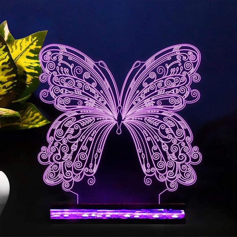 Butterfly Night Light,  3D Illusion Lamp 16 Color Changing Light with Remote Control