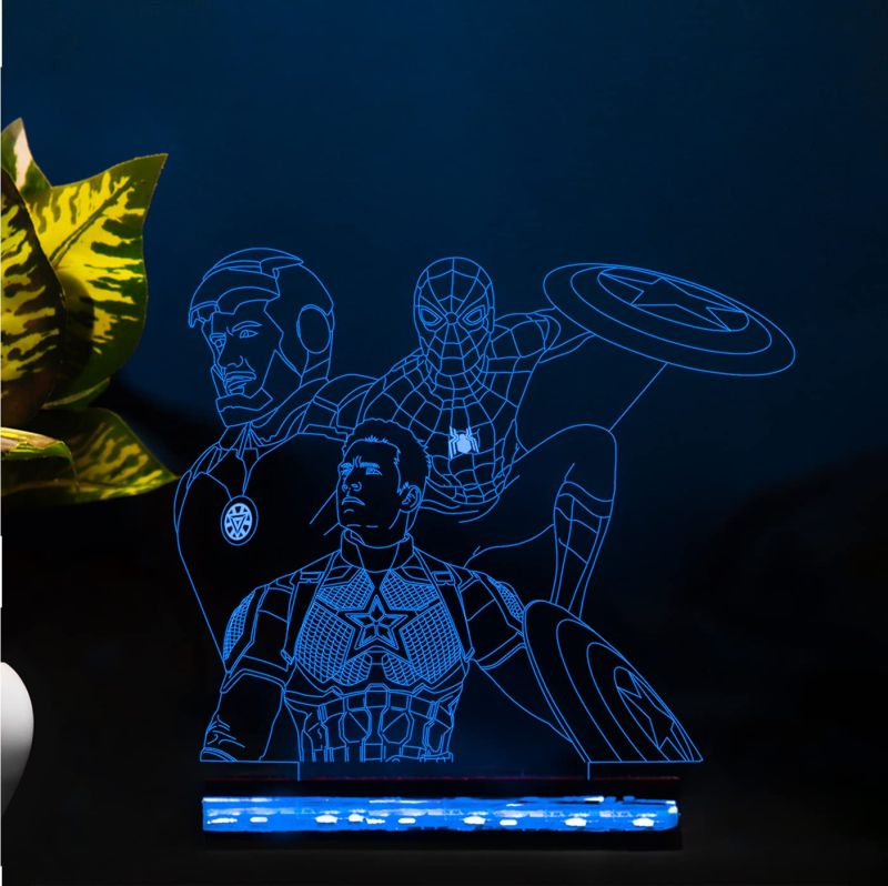 3D Illusion avengers452 Night lamp for Home Decor Light 16 Color Changing Light with Remote Control