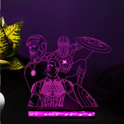 3D Illusion avengers452 Night lamp for Home Decor Light 16 Color Changing Light with Remote Control