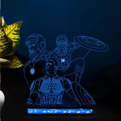 3D Illusion avengers452 Night lamp for Home Decor Light 16 Color Changing Light with Remote Control