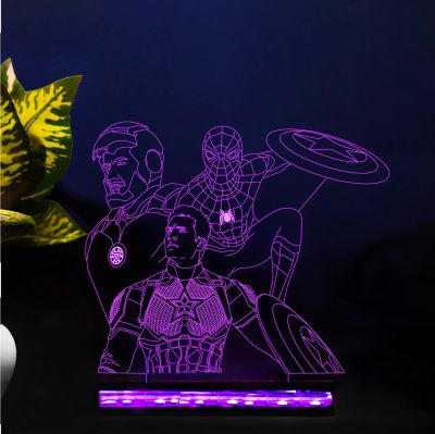 3D Illusion avengers452 Night lamp for Home Decor Light 16 Color Changing Light with Remote Control
