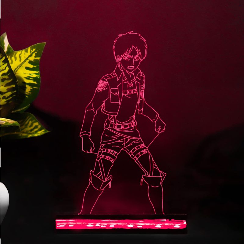 Anime TitanErenYeager856 Acrylic Led Night lamp 16 Color Changing Light with Remote Control
