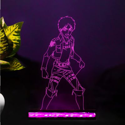 Anime TitanErenYeager856 Acrylic Led Night lamp 16 Color Changing Light with Remote Control