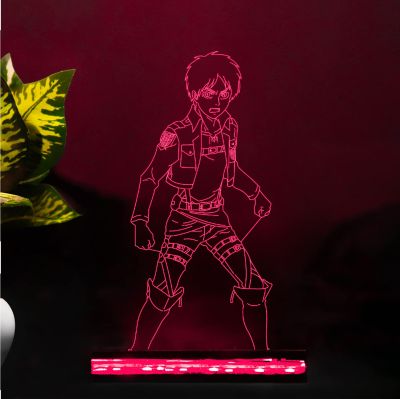 Anime TitanErenYeager856 Acrylic Led Night lamp 16 Color Changing Light with Remote Control