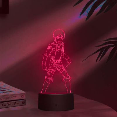 Anime TitanErenYeager856 Acrylic Led Night lamp for Kids Bedroom 7 Color Changing Light with Adapter
