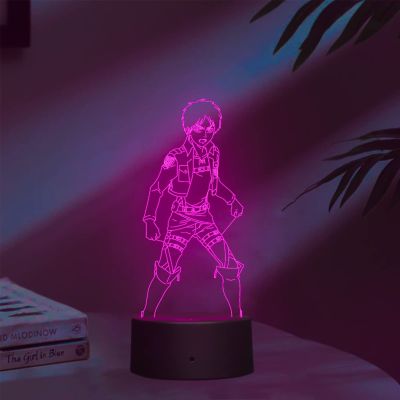 Anime TitanErenYeager856 Acrylic Led Night lamp for Kids Bedroom 7 Color Changing Light with Adapter