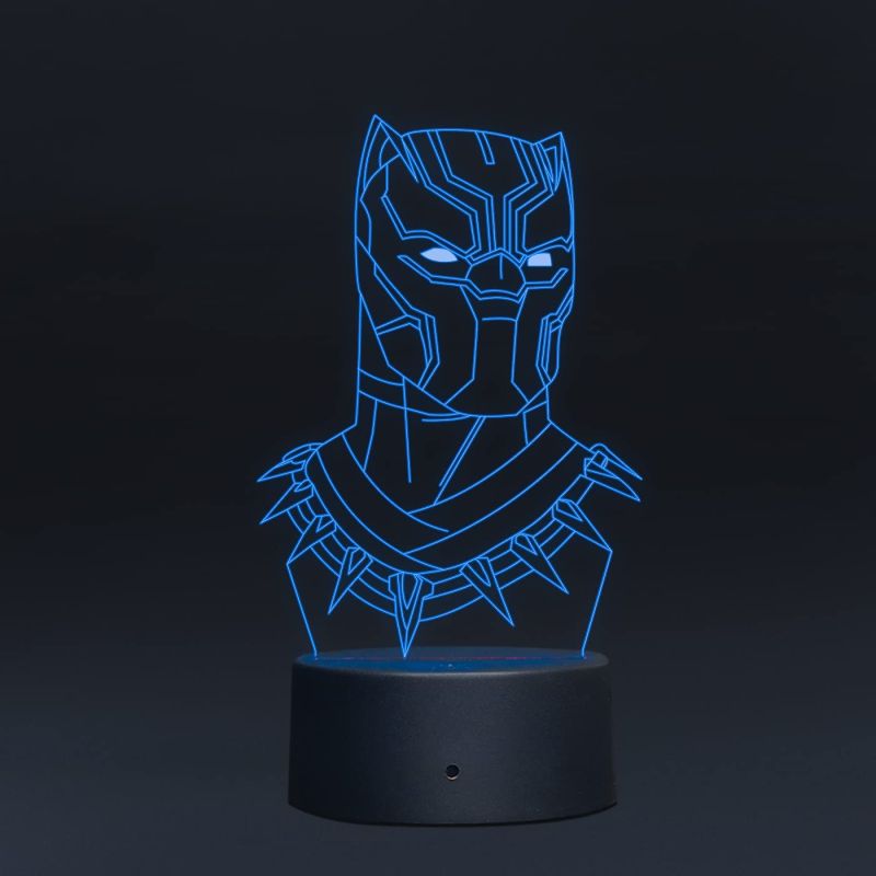 BlackPanther152 3D Led Night Lamp for Kids Bedroom 7 Color Changing Light with Remote Control