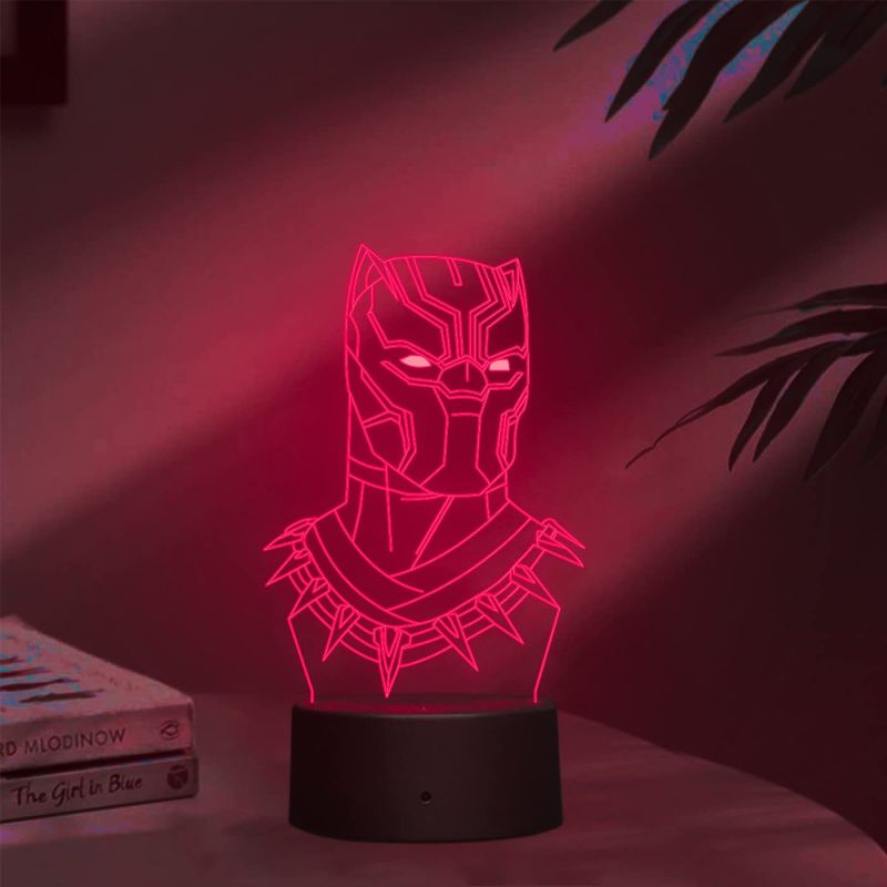 BlackPanther152 3D Led Night Lamp for Kids Bedroom 7 Color Changing Light with Remote Control