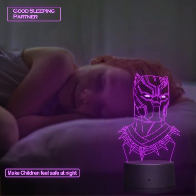 BlackPanther152 3D Led Night Lamp for Kids Bedroom 7 Color Changing Light with Remote Control