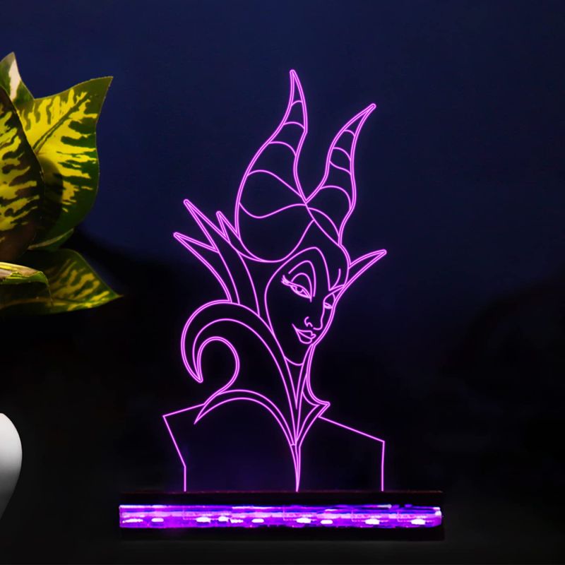 3D Illusion disneyvillains369 Acrylic Deck Table lamp 16 Color Changing Light with Remote Control