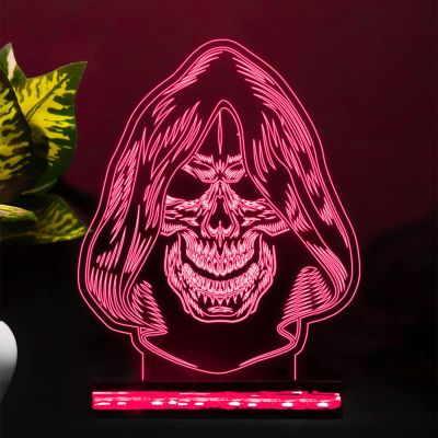 3D Optical Illusion Skull Acrylic led Night lamp Home décor Light (Multicolored)