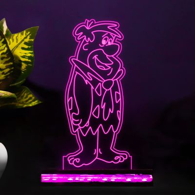 3D Illusion FredFlintstone256 Cartoon Night Lamp Multicolored