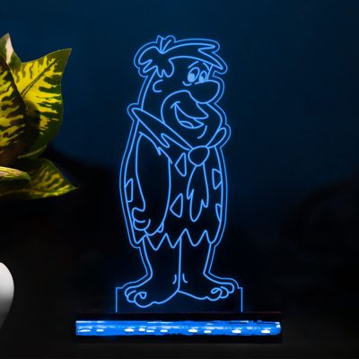 3D Illusion FredFlintstone256 Cartoon Night Lamp Multicolored