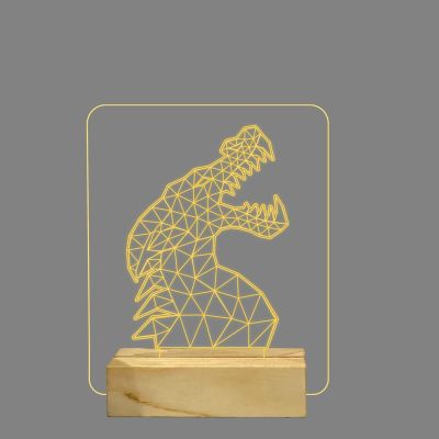 Dragon 3D Illusion nightlight for Kids Room Decor Light Warm White