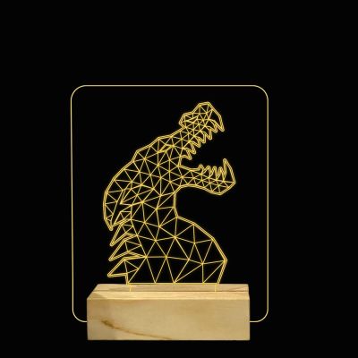 Dragon 3D Illusion nightlight for Kids Room Decor Light Warm White
