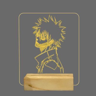 3D Illusion My Hero Academia Action Figure Night Light with Warm White Color Bedroom