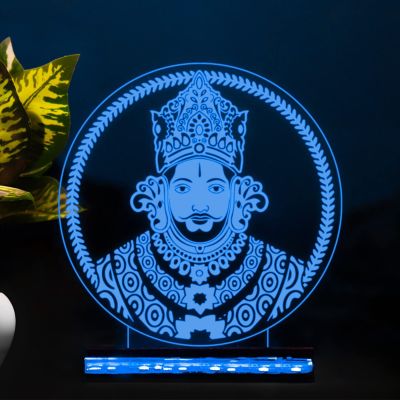 3D Illusion Khatu Shyam Ji Night Lamp for Home Decoration Lighting Gifts (Multicolored)