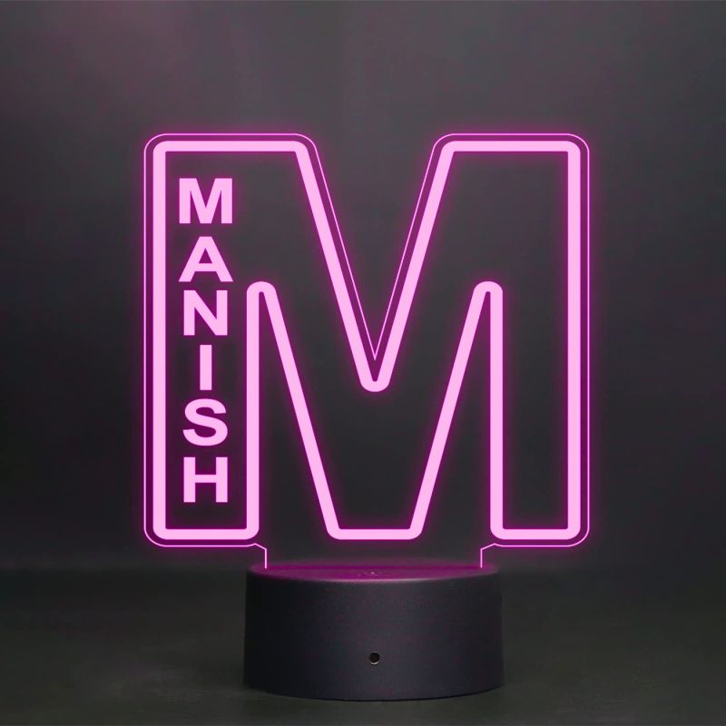 Customized Alphabet and Name LED Night Light 7 Color Changing Light with Remote Control (M)