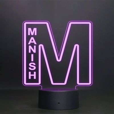 Customized Alphabet and Name LED Night Light 7 Color Changing Light with Remote Control (M)