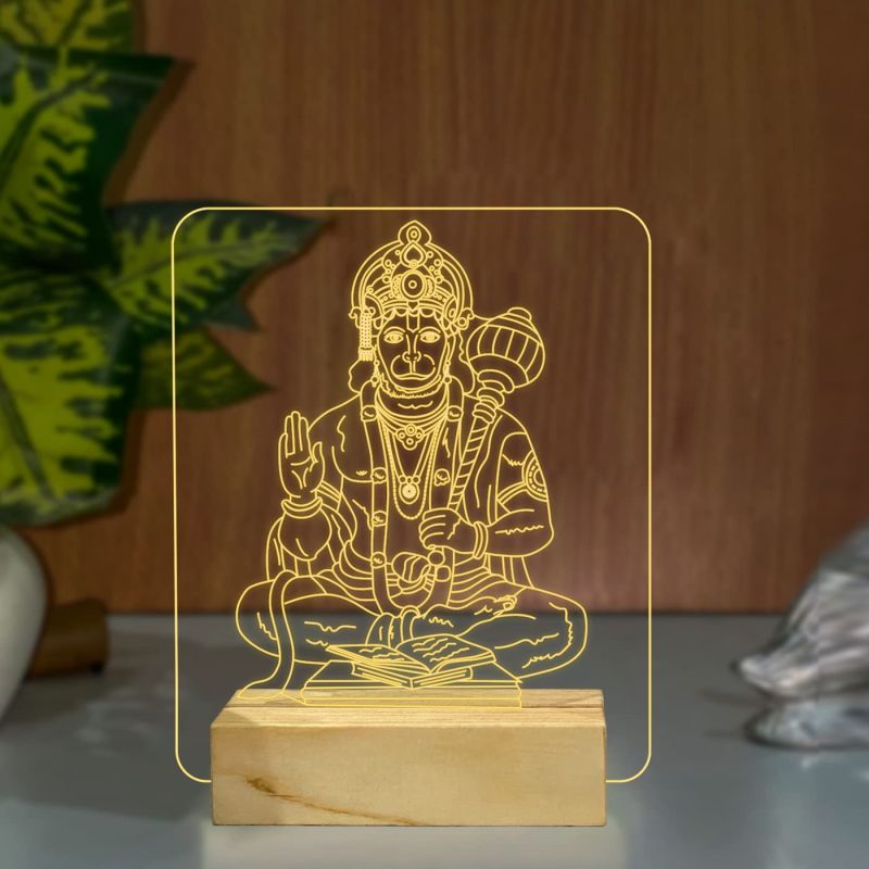 3D Illusion Lord Hanuman Acrylic led Night lamp Home Decor lamp