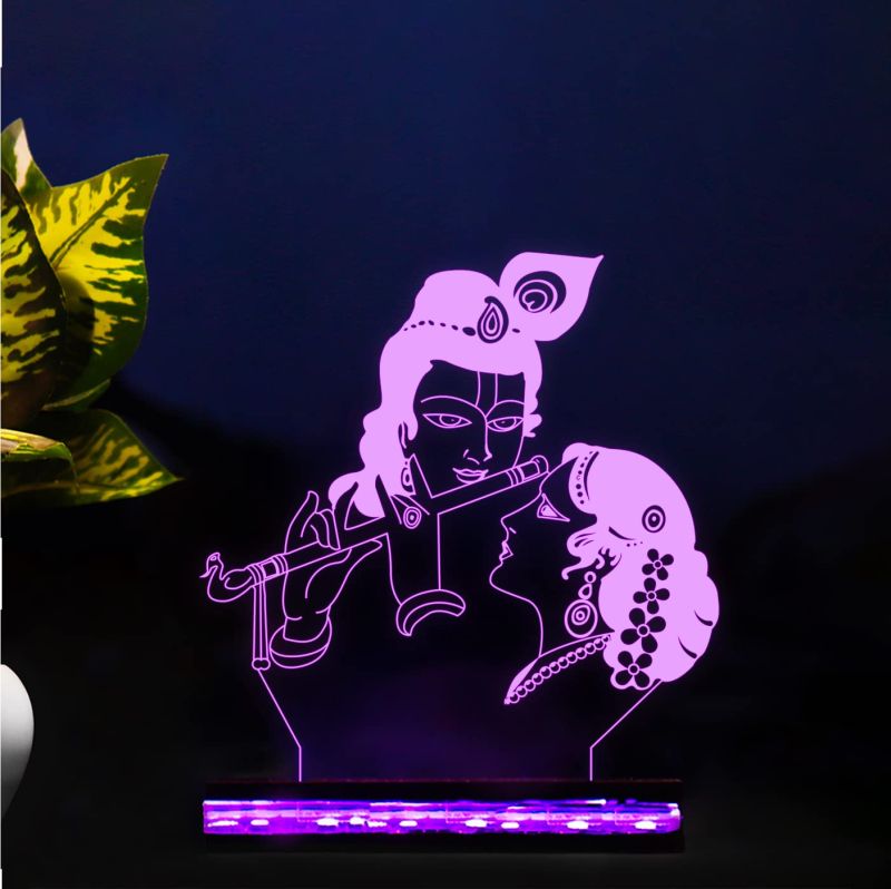 D Illusion Krishna Led Night Lamp with 16 Color Changing & Remote Control