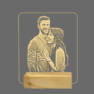 3D Illusion Personalized Couple Night Lamp with Warm White Light