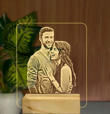 3D Illusion Personalized Couple Night Lamp with Warm White Light