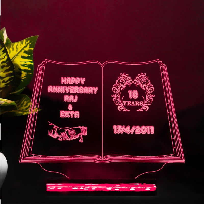 Couple Night lamp Customized Name and Date 16 Color Changing Light with Remote Control