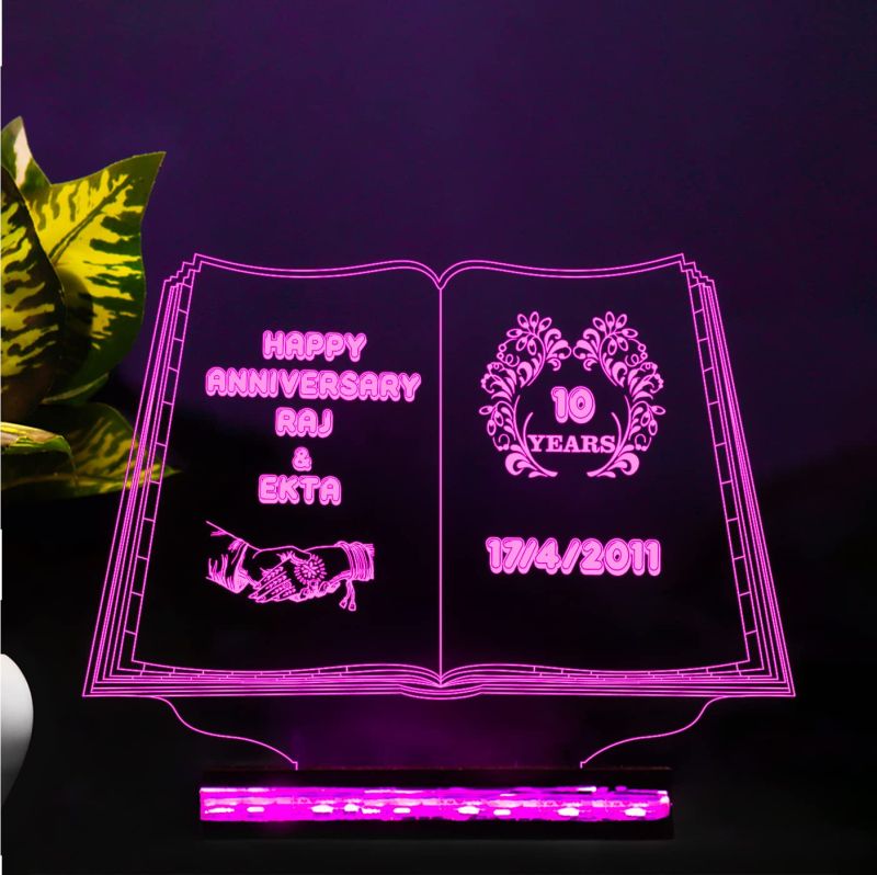 Couple Night lamp Customized Name and Date 16 Color Changing Light with Remote Control