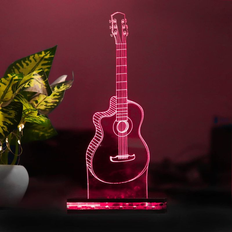 3D Guitar Acrylic LED Night Lamp Birthday Gift 16 Color Changing Light with Remote Control