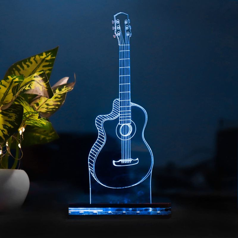 3D Guitar Acrylic LED Night Lamp Birthday Gift 16 Color Changing Light with Remote Control