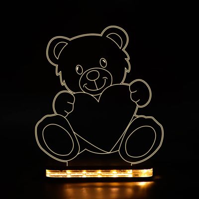 Cute Teddy Bear led Desk Table lamp Gift for Loveable Person Warm White Light