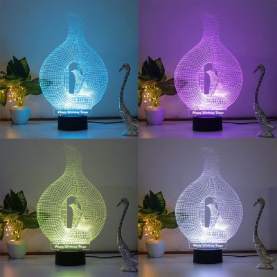 3D Illusion led Night lamp Acrylic Engraved Personalized Name and Your Text Birthday