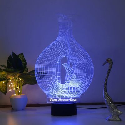 3D Illusion led Night lamp Acrylic Engraved Personalized Name and Your Text Birthday