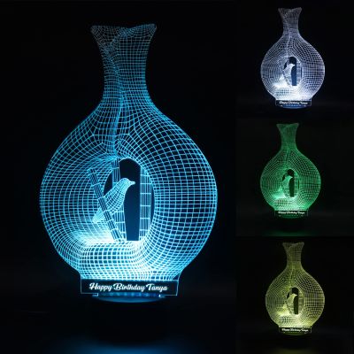 3D Illusion led Night lamp Acrylic Engraved Personalized Name and Your Text Birthday